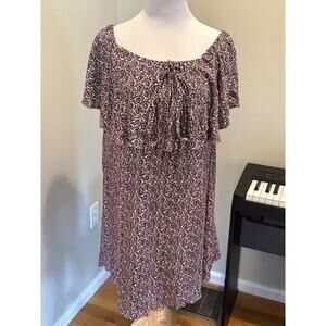 Boho Havasu Off the Shoulder Halter Purple Floral Dress Rebecca Minkoff 6 NWT
